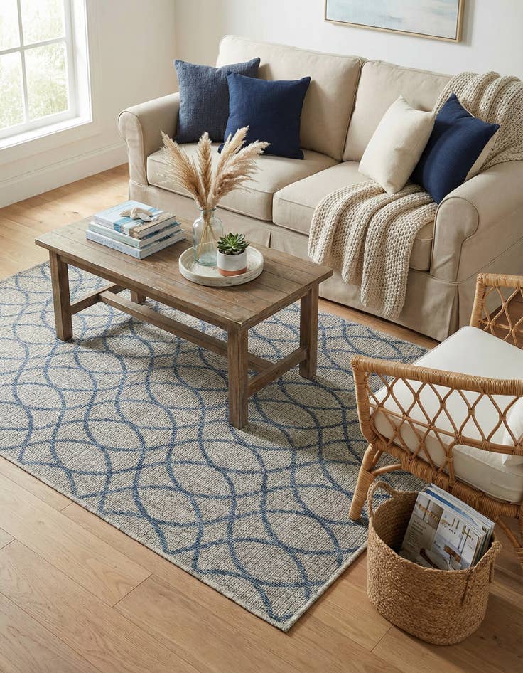 Detail image of 4' x 6'  Washable Trellis Indoor / Outdoor Rug