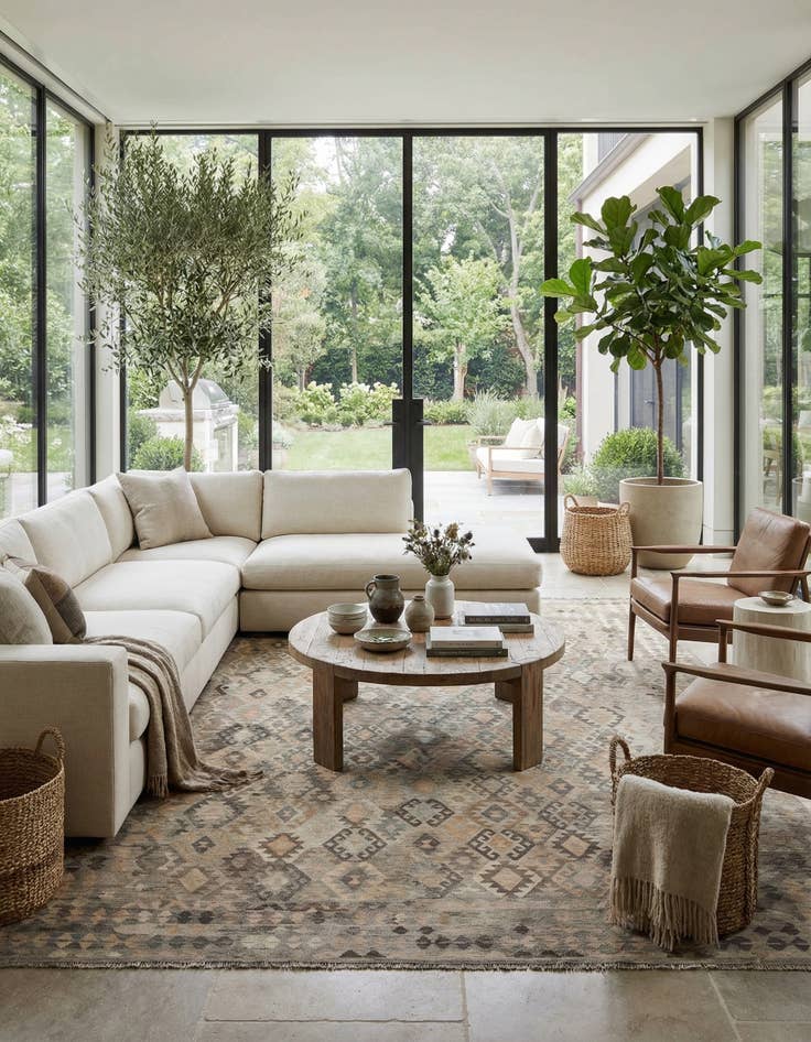 Detail image of  11' 10 x 16' 3  Hand Woven Kilim Maymana Wool Rug