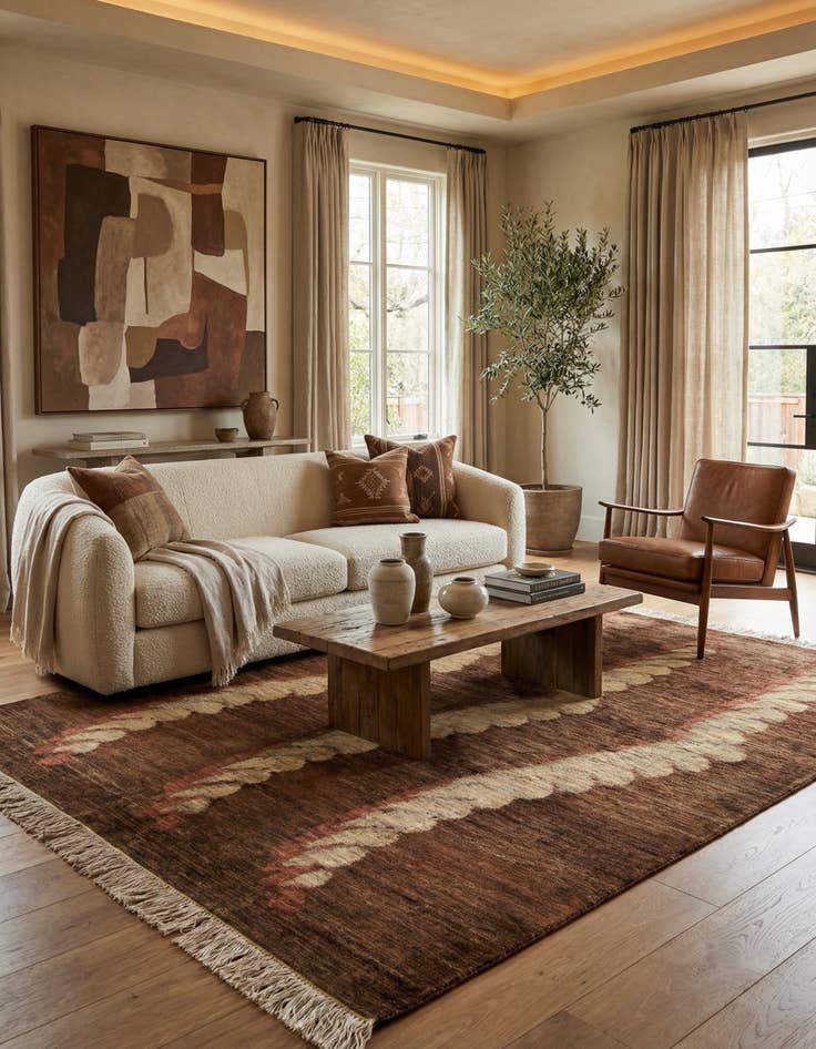 Detail image of 5' 6 x 7' 9  Hand Knotted Modern Ziegler Rug