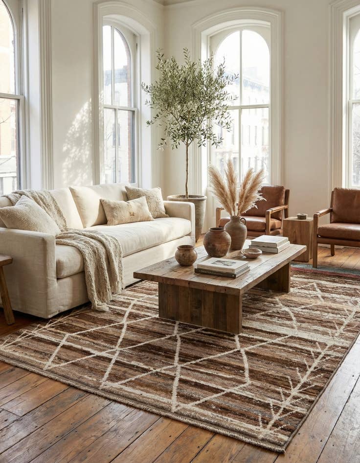 Detail image of 5' 7 x 7' 10  Hand Knotted Moroccan Wool Rug