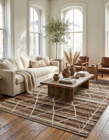 5' 7 x 7' 10 Hand Knotted Moroccan Wool Rug