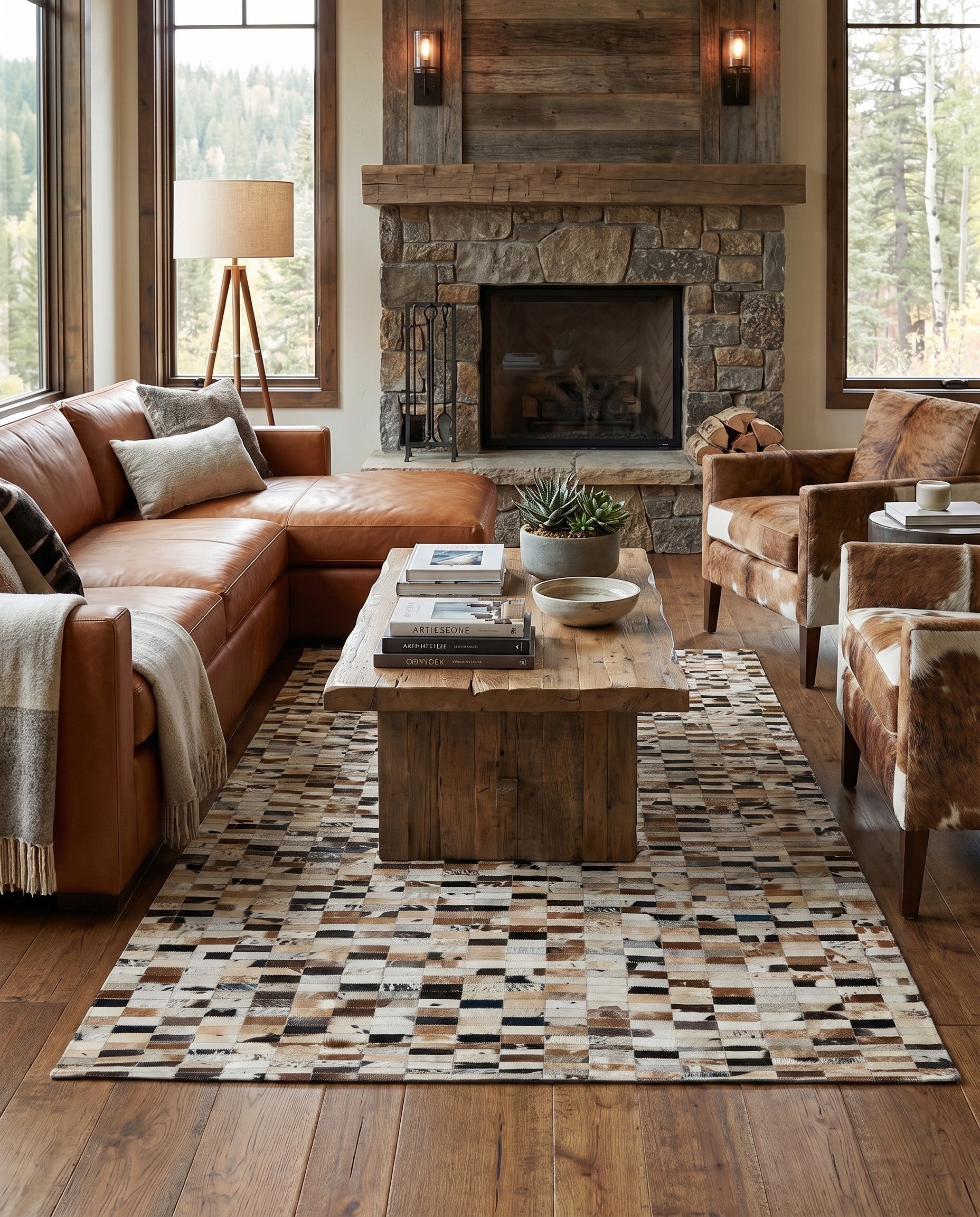 5' 3 x 8' 2 Cowhide - Patchwork Rug