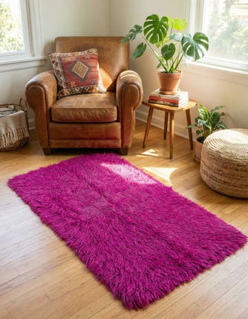 2' 1 x 3' 10 Hand Knotted Moroccan Wool Runner Rug