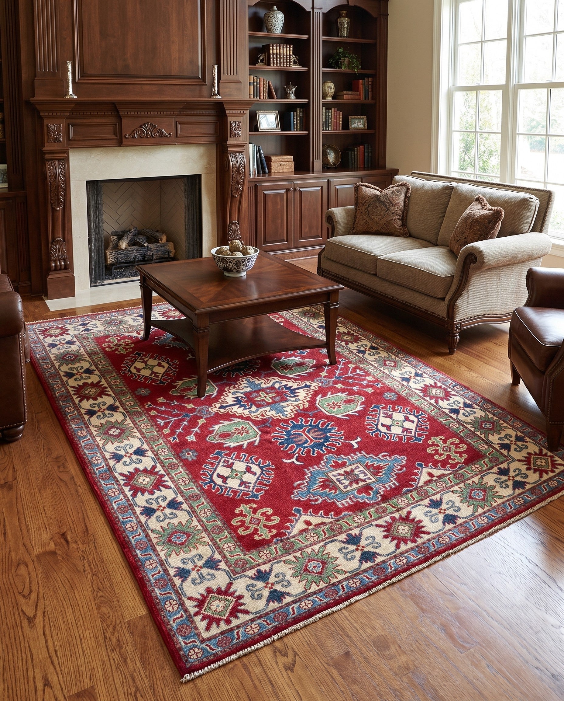 5' 1 x 7' 3 Hand Knotted Kazak Rug