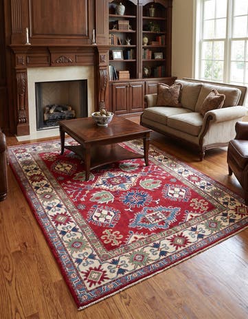 5' 1 x 7' 3 Hand Knotted Kazak Rug