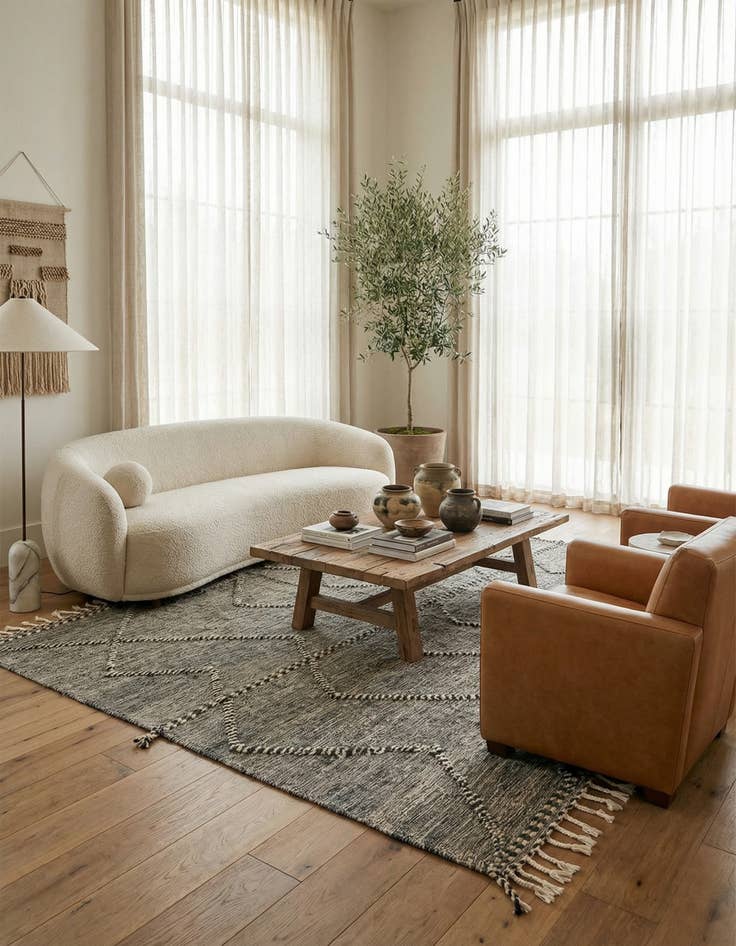 Detail image of 5' x 8' 7  Hand Knotted Moroccan Wool Rug