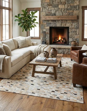 5' 4 x 7' 6 Cowhide Stocks Rug