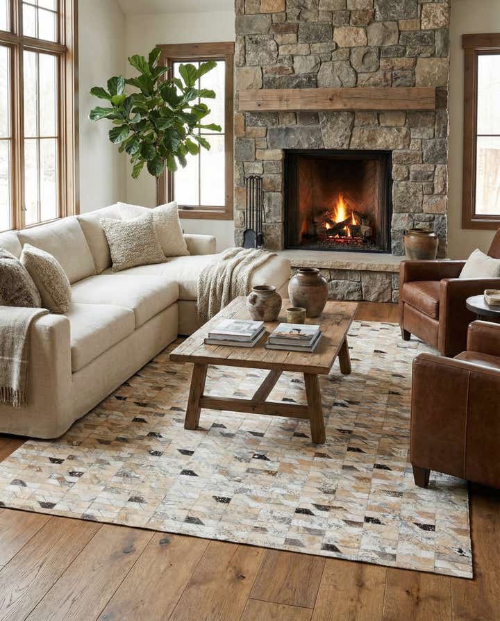 5' 4 x 7' 6 Cowhide Stocks Rug
