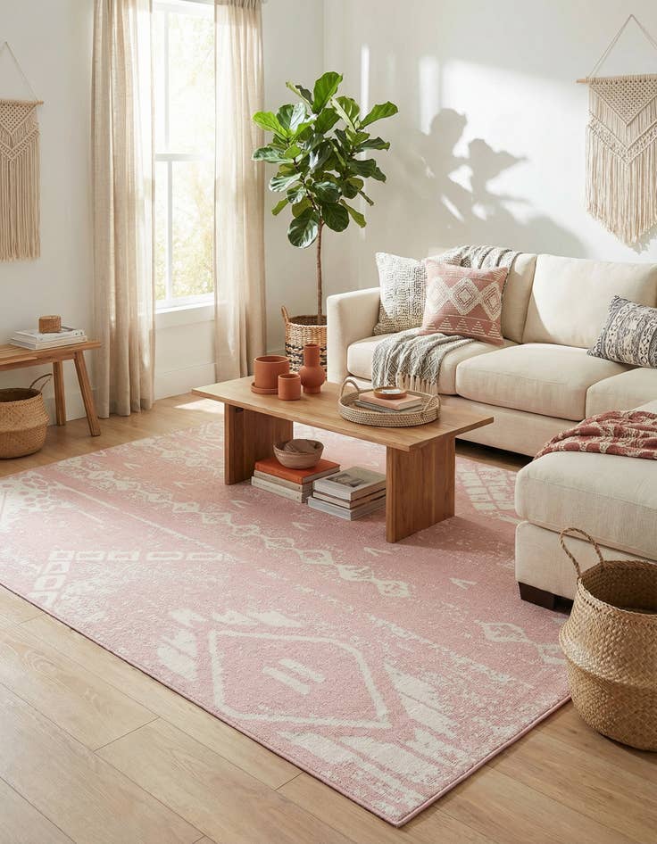 Detail image of 9' x 12' Easy-Clean Bohemian Indoor / Outdoor Rug
