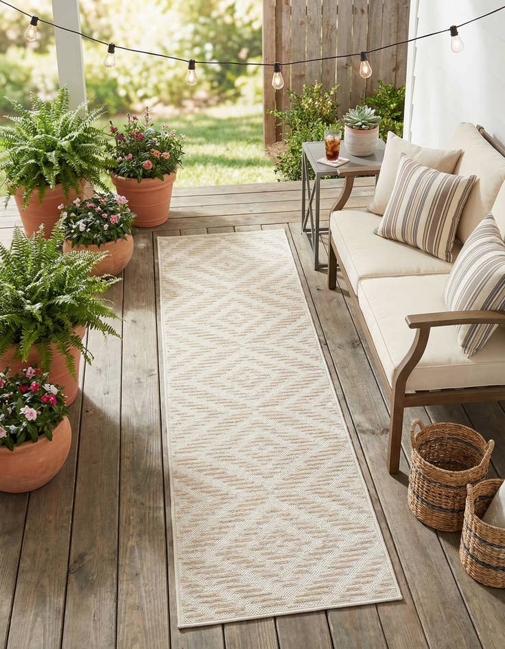 Detail image of 2' x 8'  Washable Sabrina Soto Indoor / Outdoor Runner Rug