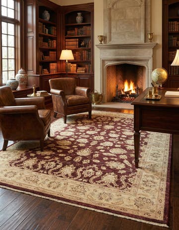 5' 5 x 8' 3 Hand Woven Peshawar Ziegler Wool Rug