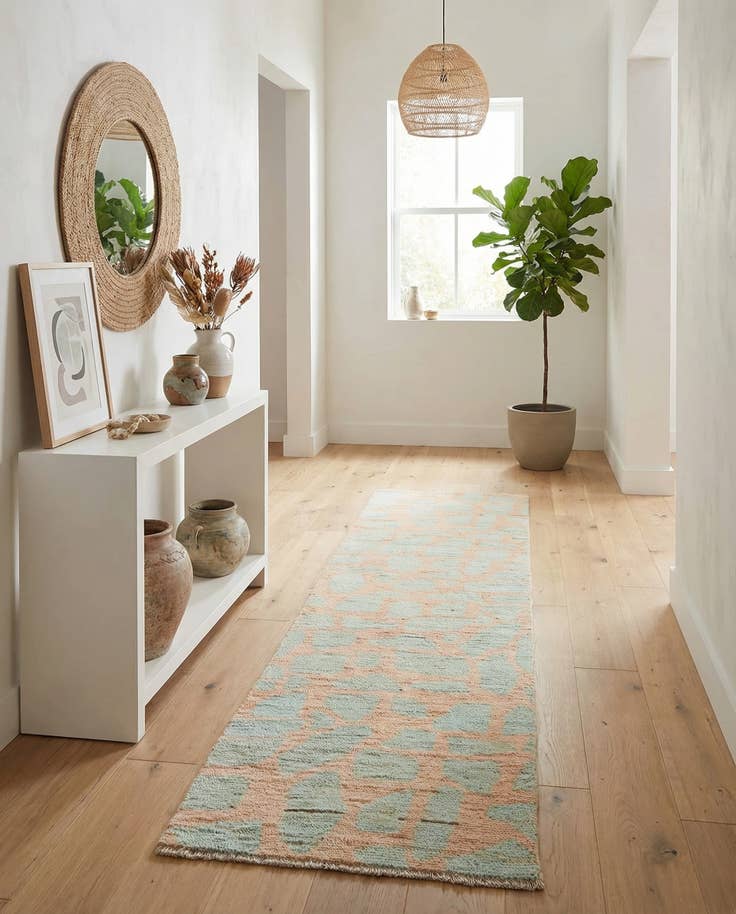 Detail image of 2' 4 x 9' 9 Hand Knotted Moroccan Wool Runner Rug