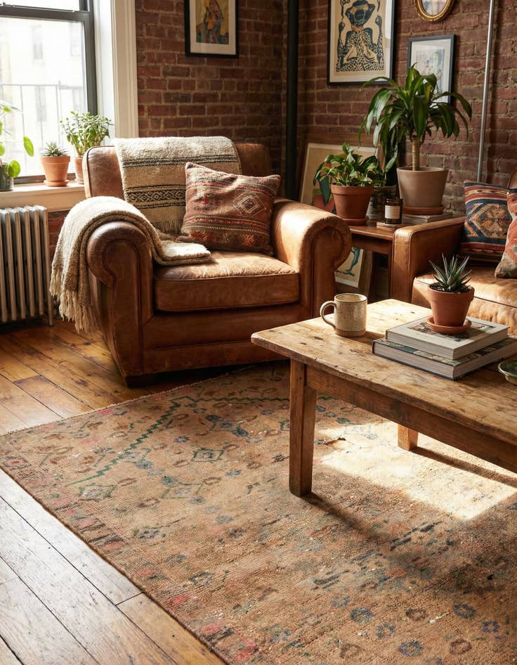 Detail image of 3' 1 x 4' 9  Hand Knotted Ultra Vintage Persian Wool Rug