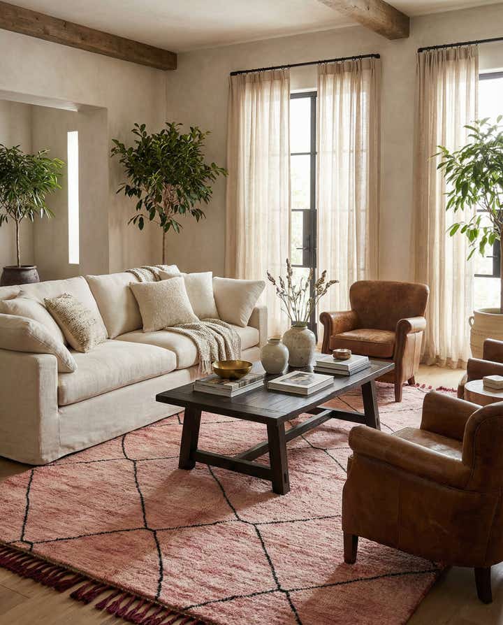 5' 7 x 8' 2 Hand Knotted Moroccan Wool Rug