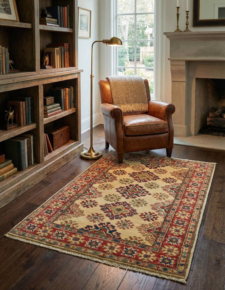 Detail image of 2' 9 x 4'  Hand Knotted Kazak Rug