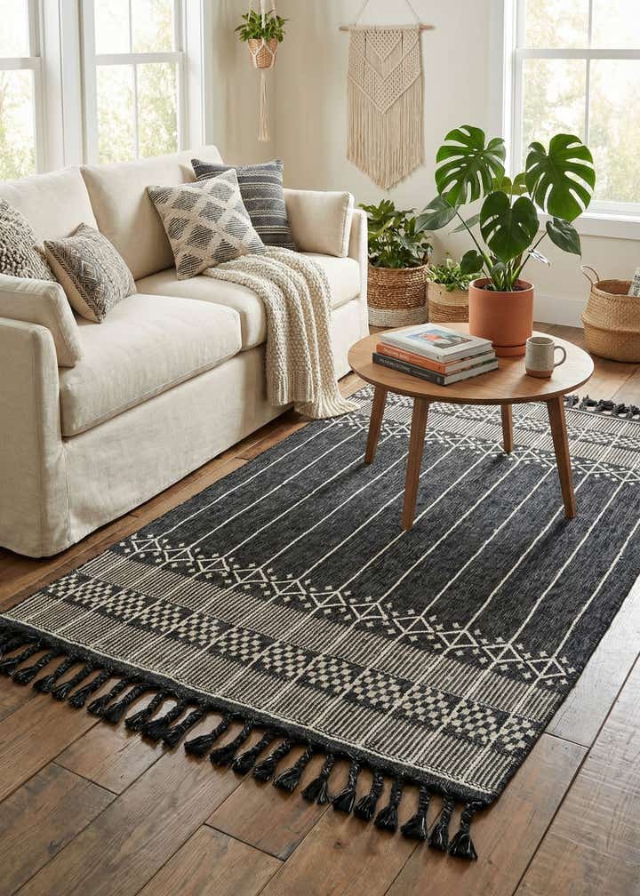 5' 1 x 8' Easy-Clean Eco Bohemian Indoor / Outdoor Rug