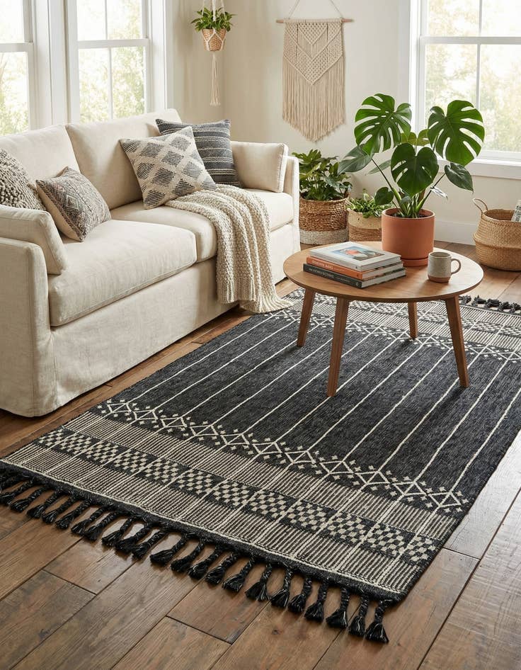 Detail image of 5' 1 x 8'  Washable Eco Bohemian Indoor / Outdoor Rug