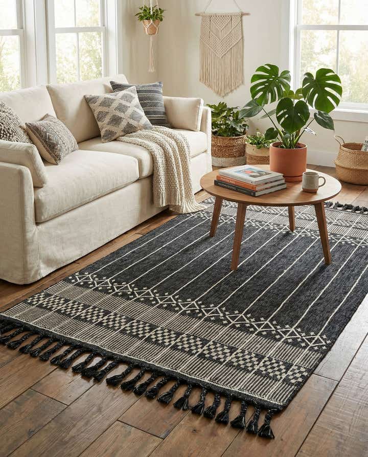 5' 1 x 8' Easy-Clean Eco Bohemian Indoor / Outdoor Rug