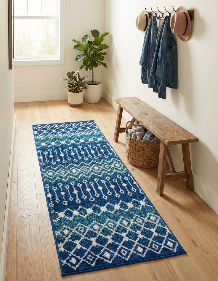 Detail image of 2' x 5' 3 Moroccan Trellis Runner Rug
