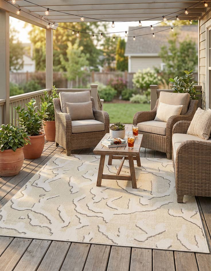 Detail image of 7' 10 x 7' 10  Washable Sabrina Soto Indoor / Outdoor Square Rug