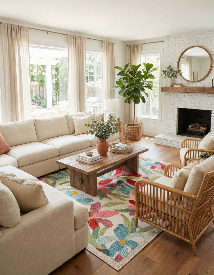 Detail image of 10' x 10' Easy-Clean Casablanca Indoor / Outdoor Square Rug