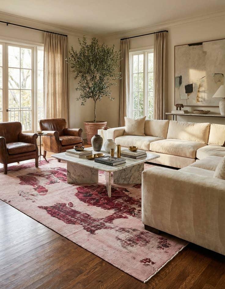 Detail image of 6' x 8' 5  Hand Knotted Ultra Vintage Persian Wool Rug