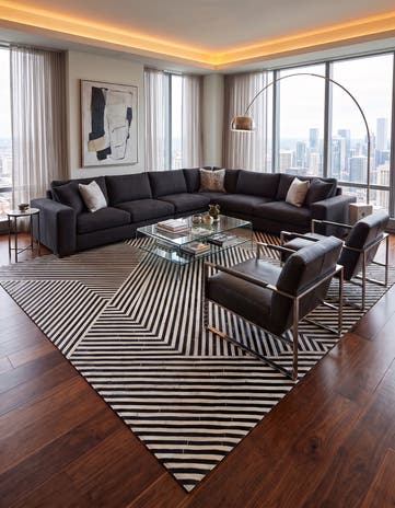 7' 11 x 10' 11 Cowhide - Patchwork Rug