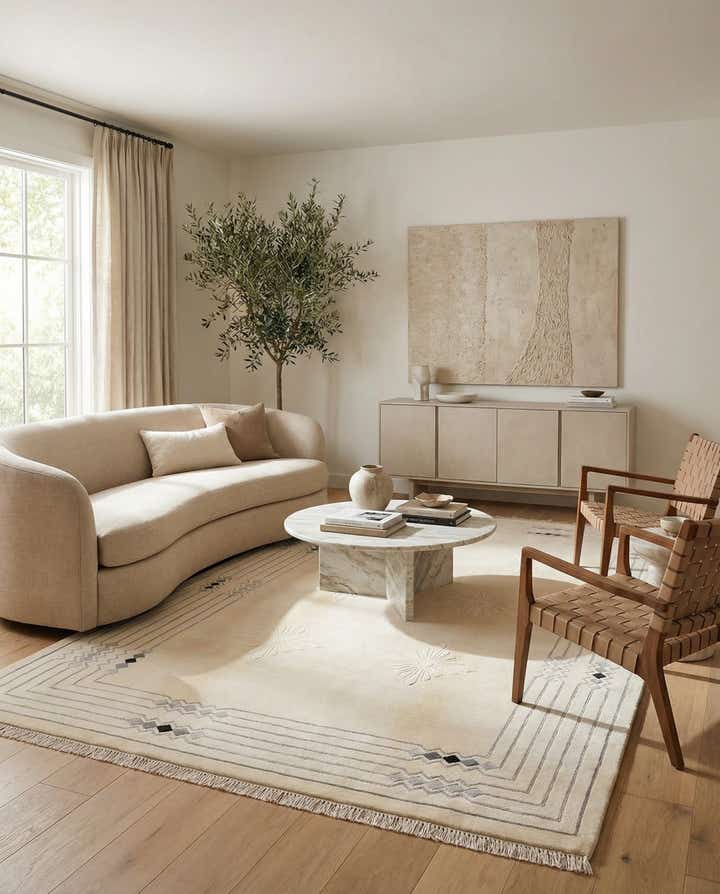 6' 8 x 10' Hand Knotted Darya Wool Rug