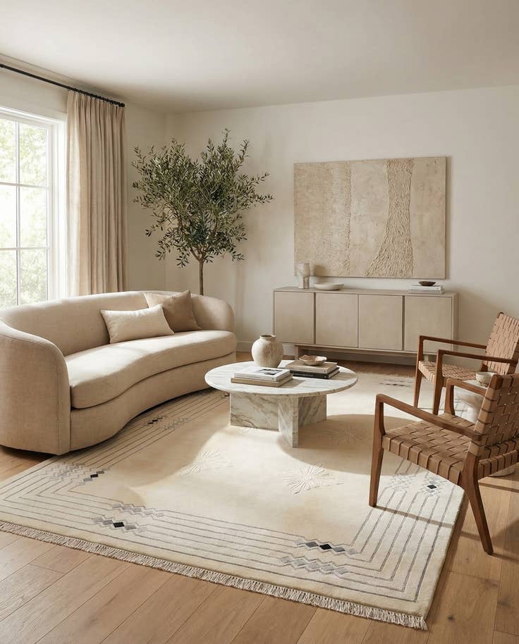 Detail image of 6' 8 x 10' Hand Knotted Darya Wool Rug