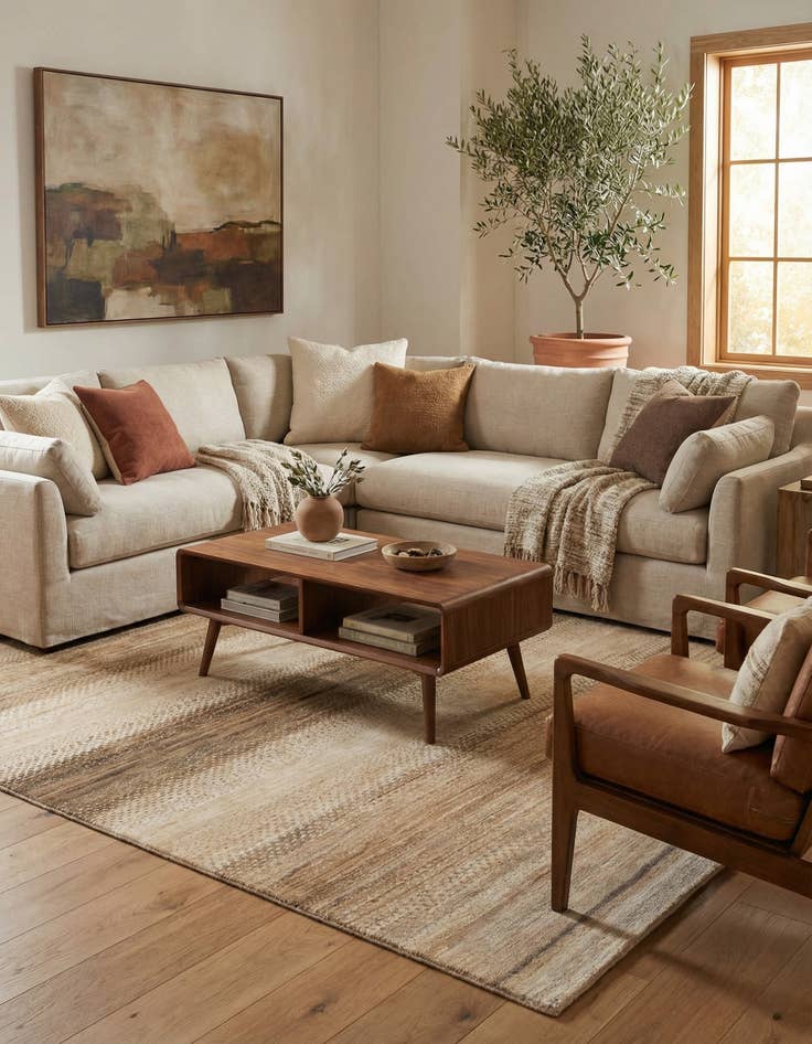 Detail image of 4' 10 x 6' 5  Hand Knotted Modern Ziegler Rug