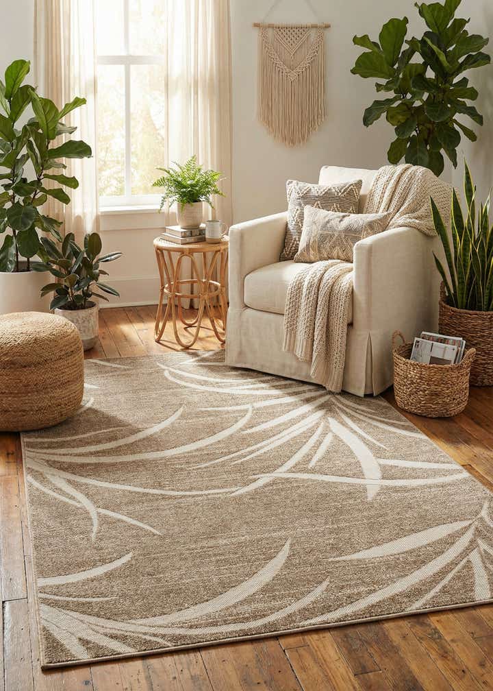5' x 8' Easy-Clean Botanical Indoor / Outdoor Rug