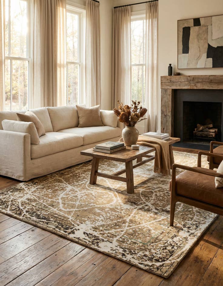 Detail image of 8' 10 x 12'  Hand Knotted Ultra Vintage Persian Wool Rug