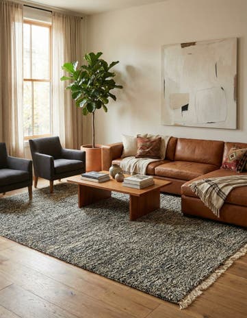 6' 7 x 9' 5 Hand Knotted Moroccan Wool Rug