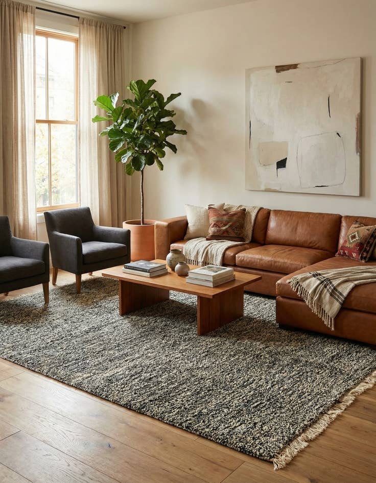 Detail image of  6' 7 x 9' 5  Hand Knotted Moroccan Wool Rug