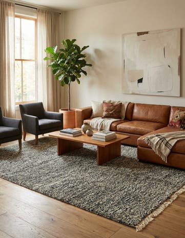 6' 7 x 9' 5 Hand Knotted Moroccan Wool Rug