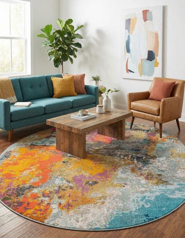 Washable Vivid Oval Rug