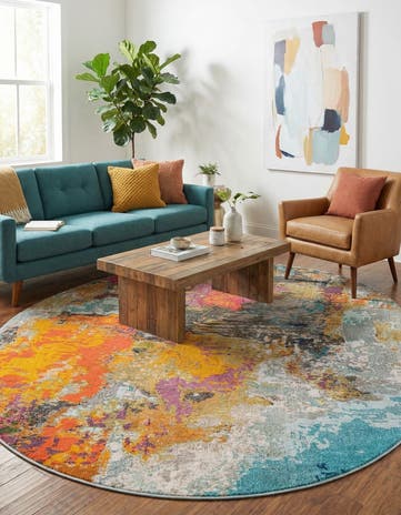 Washable Vivid Oval Rug