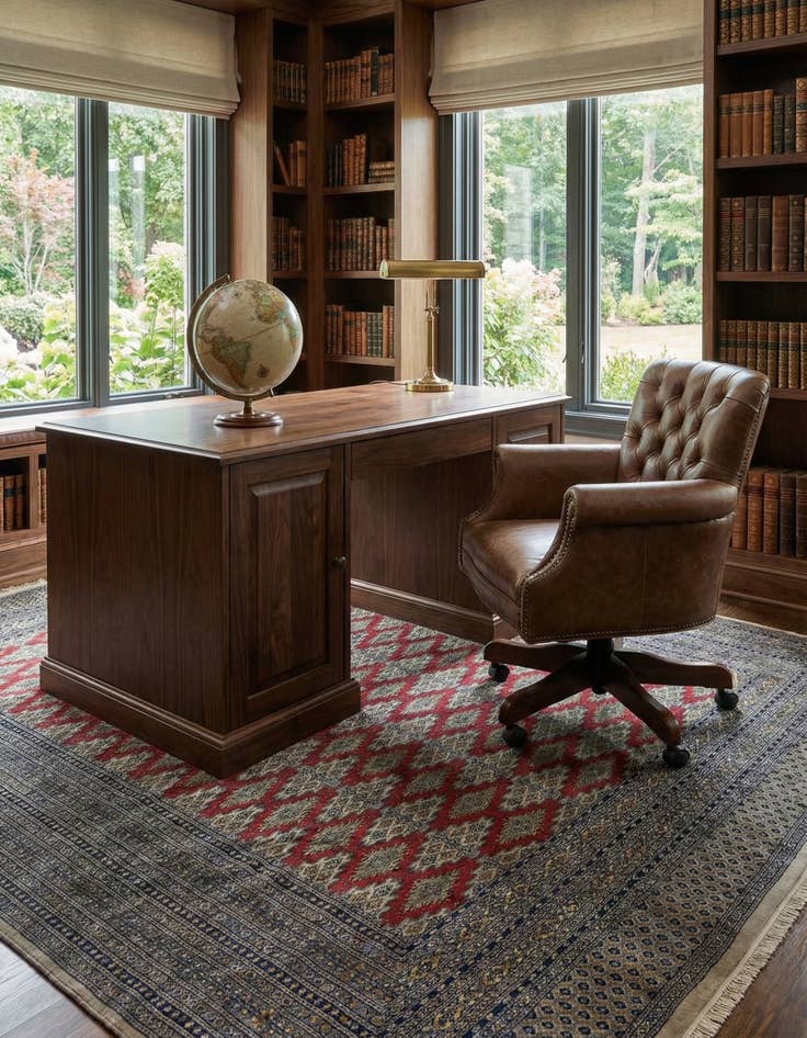 Detail image of 7' 1 x 9' 10  Hand Knotted Bokhara Oriental Wool Rug