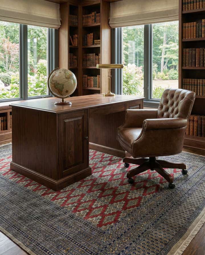 7' 1 x 9' 10 Hand Knotted Bokhara Oriental Wool Rug