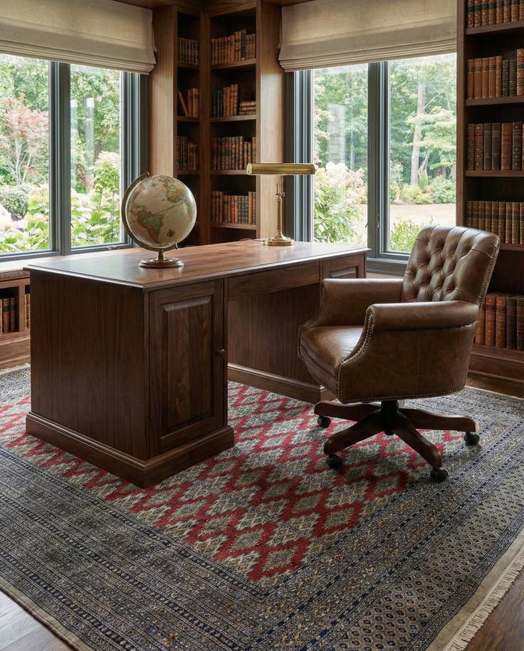 Detail image of 7' 1 x 9' 10 Hand Knotted Bokhara Oriental Wool Rug