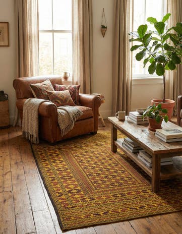 4' x 6' 3 Hand Woven Kilim Afghan Wool Rug