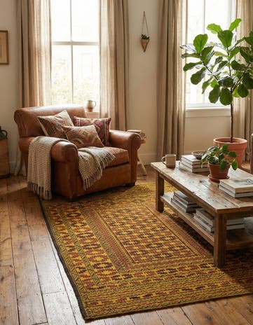 4' x 6' 3 Hand Woven Kilim Afghan Wool Rug