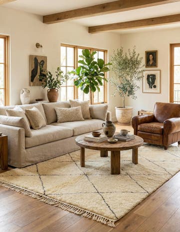 7' 1 x 9' 9 Hand Knotted Moroccan Wool Rug