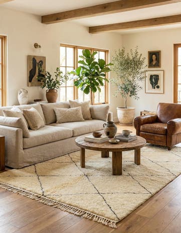 7' 1 x 9' 9 Hand Knotted Moroccan Wool Rug
