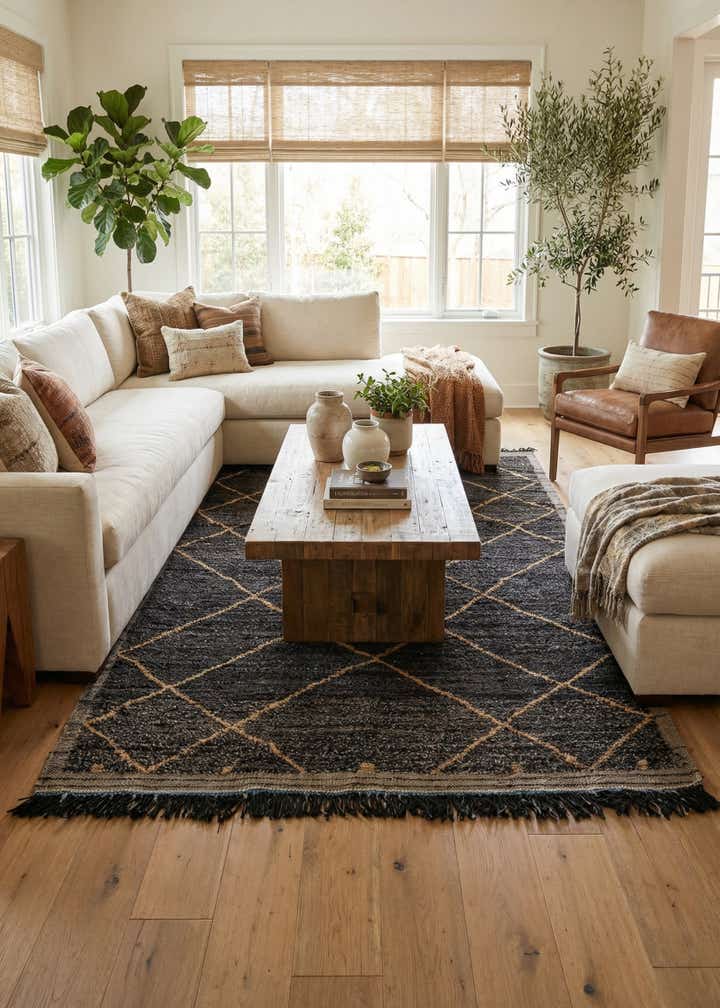 5' 2 x 7' 10 Hand Knotted Moroccan Wool Rug