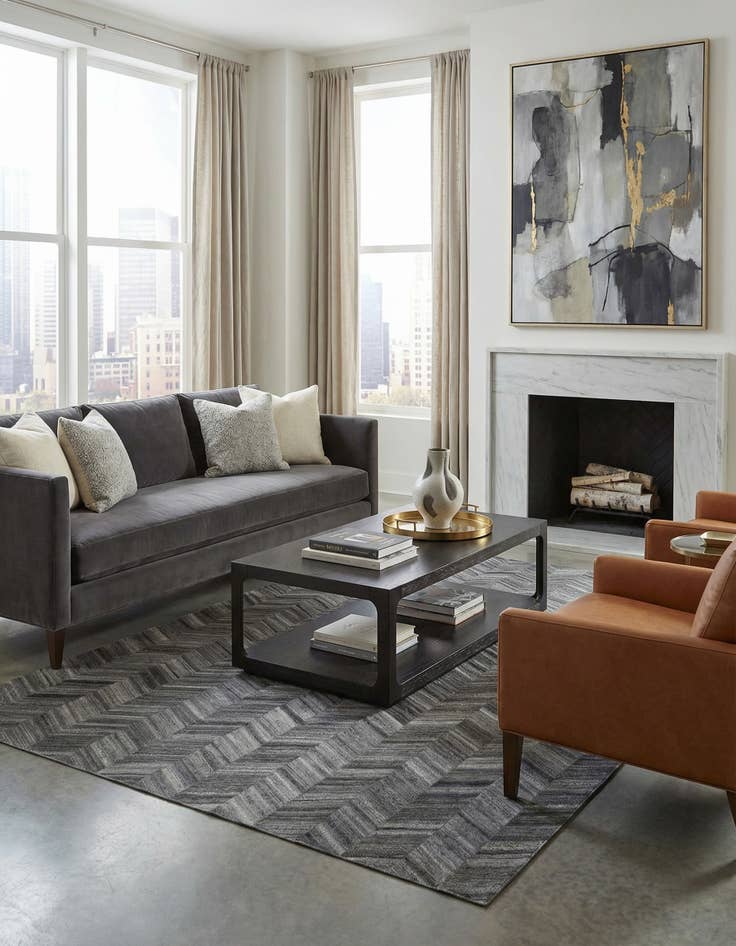 Detail image of  5' 3 x 8' 2 Cowhide Rug