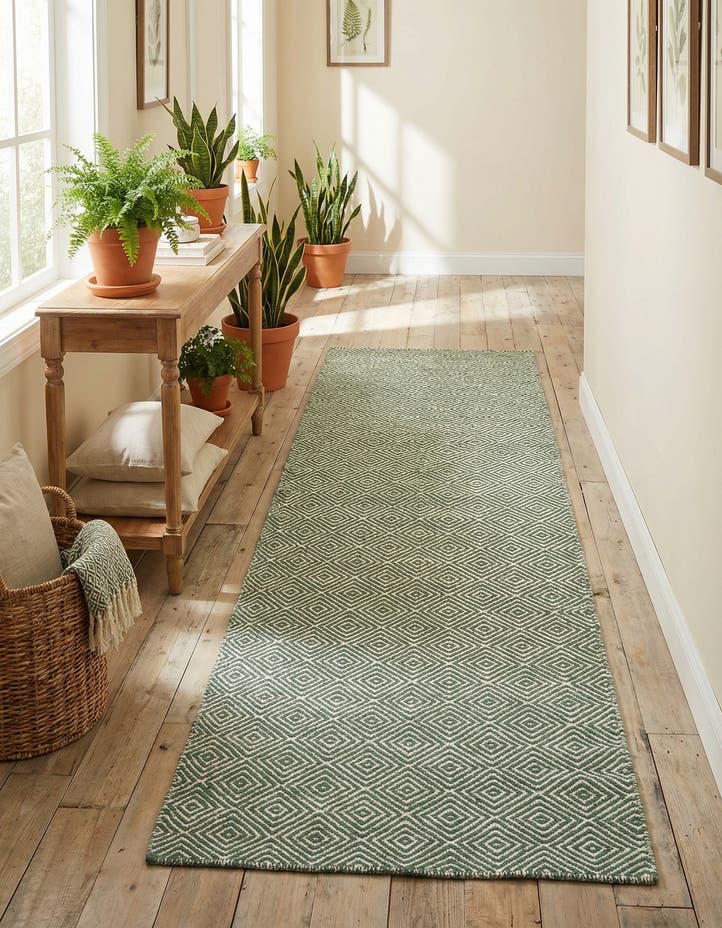 2' x 8' Hand Woven Geo Trellis Flatweave R...