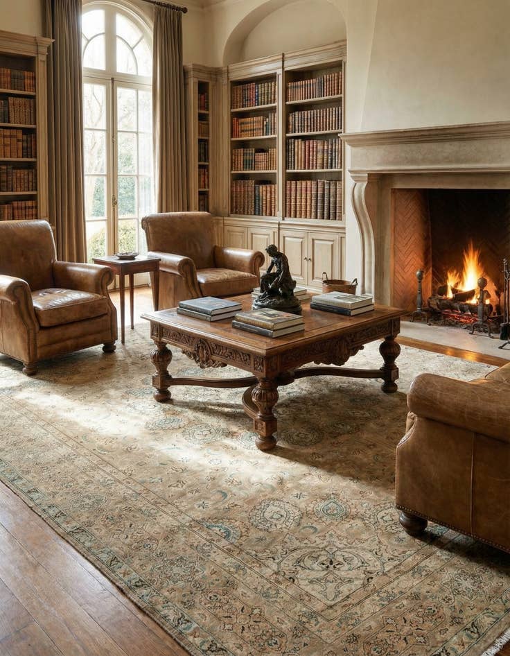 Detail image of  10' 4 x 15' 4  Hand Knotted Tabriz Persian Wool Rug