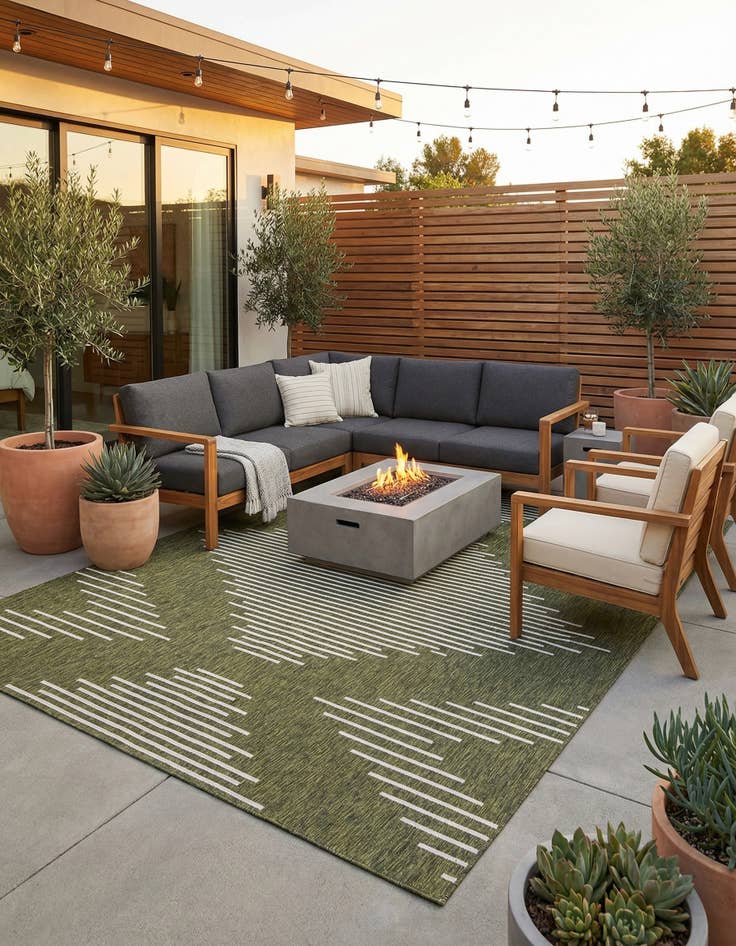 Detail image of 10' x 13'  Washable Modern Indoor / Outdoor Rug