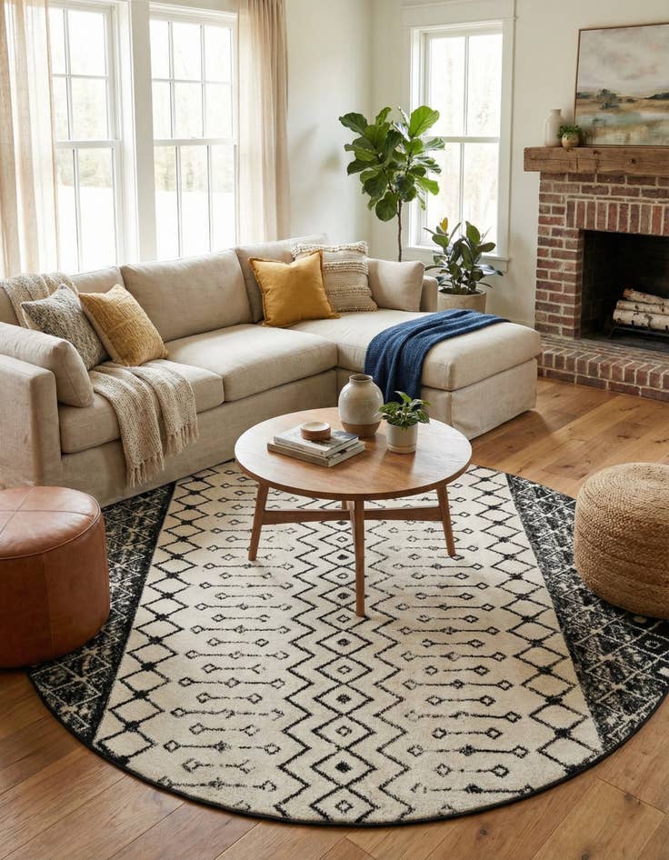 Detail image of  10' x 10' Moroccan Trellis Round Rug